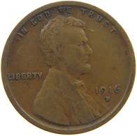 UNITED STATES OF AMERICA CENT 1916 D Lincoln Wheat #t001 0191 - 1909-1958: Lincoln, Wheat Ears Reverse