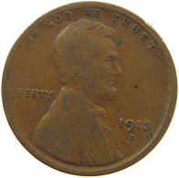 UNITED STATES OF AMERICA CENT 1913 D Lincoln Wheat #t140 0299 - 1909-1958: Lincoln, Wheat Ears Reverse