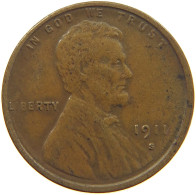 UNITED STATES OF AMERICA CENT 1911 S Lincoln Wheat #t001 0177 - 1909-1958: Lincoln, Wheat Ears Reverse