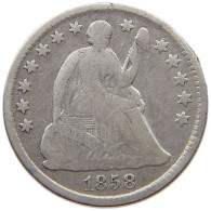 UNITED STATES OF AMERICA HALF DIME 1858 SEATED LIBERTY #t122 0589 - Medios  Dimes