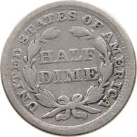 UNITED STATES OF AMERICA HALF DIME 1857 SEATED LIBERTY #t121 0325 - Half Dimes (Mezzi Dimes)