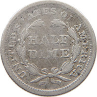 UNITED STATES OF AMERICA HALF DIME 1857 SEATED LIBERTY #t121 0323 - Medios  Dimes