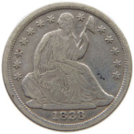 UNITED STATES OF AMERICA HALF DIME 1838 SEATED LIBERTY #t003 0317 - Half Dimes (Demi Dimes)