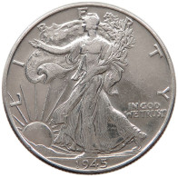 UNITED STATES OF AMERICA HALF 1/2 DOLLAR 1945 WALKING LIBERTY #t143 0309 - 1916-1947: Liberty Walking