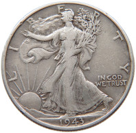UNITED STATES OF AMERICA HALF 1/2 DOLLAR 1943 WALKING LIBERTY #t011 0051 - 1916-1947: Liberty Walking