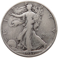 UNITED STATES OF AMERICA HALF 1/2 DOLLAR 1937 WALKING LIBERTY #t143 0317 - 1916-1947: Liberty Walking (Liberté Marchant)