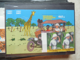 Rdc Congo 2 Bl Bloc Blok 205 + 2092 Fois 2 Tintin Kuifje Mnh Neuf ** Perfect Parfait ( 2001 ) - Neufs