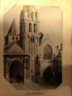 Montivilliers * RARE Grande Photo Albuminée Circa 1892 Photographe Paul Robert J. Kuhn Cachet à Sec * Place église - Montivilliers
