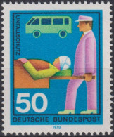 1970 Deutschland > BRD, ** Mi:DE 633, Sn:DE 1026, Yt:DE 499, Unfallschutz, Freiwillige Hilfsdienste - Ongevallen & Veiligheid Op De Weg