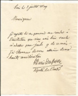 N°132 ANCIENNE LETTRE A (dechiffrer) DEPUTE DE L'INDRE DATE 3 JUILLET 1829 - Personajes Historicos