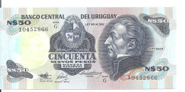 URUGUAY 50 NUEVOS PESOS ND1989 UNC P 61A - Uruguay