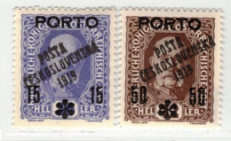 Tchécoslovaquie 1919 Mi  95+97 (Yv 135+137), (MH+MNH)*/** Trace De Charniere, - Nuevos