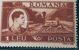 Stamps Errors Romania 1947 Mi 1067,king Michael,printed With Line Unused - Errors, Freaks & Oddities (EFO)