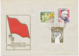 DDR 12.10.1975. Kongress Der Arbeiterjugend Der DDR (FDJ FDGB) SST Auf Souvenir-Brief Mit Internationale Solidarität Und - Briefe U. Dokumente