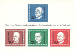 ALLEMAGNE DEUTSCHLAND BLOC YV 3 KONRAD ADENAUER Winston CHURCHIL Alcide De GASPERI Robert SCHUMAN EUROPE EUROPA ** BUND - 1959-1980