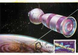 Space Postcard Romania Russian Transport Soiuz 40 1981 - Espace