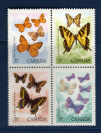 Canada, Yv 1052, 1053, 1054, 1055, Mi 1090, 1091, 1092, 1093, **, Papillon, - Unused Stamps