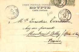 Aa0162 - FRENCH Port Said  EGYPT - POSTAL HISTORY - POSTCARD To FRANCE  1904 - Covers & Documents
