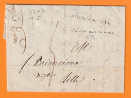 1808 - Marque Postale 53 Verdun Sur Meuse Sur Lettre Pliée Avec Corresp Privée De Pierson Vers Lille - Taxe 5 - 1801-1848: Voorlopers XIX