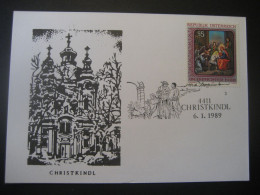 Österreich- Christkindl 6.1.1989, Versteifungskarte Mit Sonderstempel - Covers & Documents