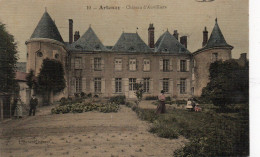 ARTENAY CHATEAU D'AUVILLIERS 1908 COLORISEE TOILEE TBE - Artenay