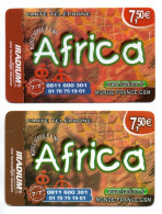 Africa  2 Cartes Prépayées France Card (salon 478) - Mobicartes (GSM/SIM)