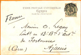 Aa0169 - FRENCH Port Said  EGYPT - POSTAL HISTORY - POSTCARD To FRANCE  1904 - Lettres & Documents