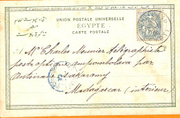 Aa0170 - FRENCH Port Said  EGYPT - POSTAL HISTORY - POSTCARD To MADAGASCAR  1906 - Cartas & Documentos