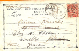 Aa0174 - FRENCH Port Said  EGYPT - POSTAL HISTORY - POSTCARD To FRANCE  1904 - Cartas & Documentos