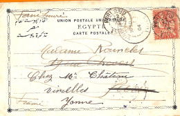 Aa0174 - FRENCH Port Said  EGYPT - POSTAL HISTORY - POSTCARD To FRANCE  1904 - Lettres & Documents