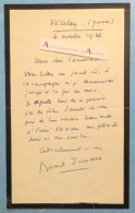 ● L.A.S 1936 Bernard ZIMMER écrivain Théâtre Vézelay Yonne Né à Grandpré - Pierre Varenne - Lettre Autographe - Writers