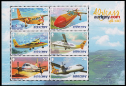 Alderney 2008 - Mi-Nr. Block 22 ** - MNH - Flugzeuge / Airplanes - Alderney