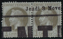 France N°25 - Paire - Oblitération Typo Des Journaux - B/TB - 1863-1870 Napoléon III Lauré