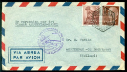 Nederland 1955 1e Vlucht Geregelde Lijndienst Met Spaanse Post Amsterdam-Kabul VH A 456c - Lettres & Documents