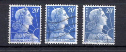 Timbres France 1955 / Marianne De Muller N° 1011B / Oblitérés TBE Avec Nuances De Bleu - 1955-1961 Marianne Van Muller