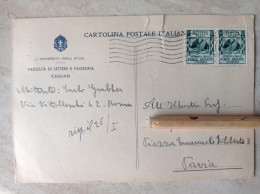 Autografo Critico Letterario Carlo Grabher Di Terni Università Di Cagliari Facoltà Lettere E Filosofia 1953 - Schrijvers