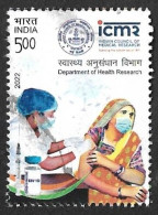 India 2022 ICMR Vaccine, COVID-19 ,Coronavirus, Vaccination Drive ,Doctor, Mask, Virus, Used (**) Inde Indien - Used Stamps