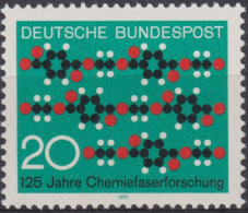 1971 Deutschland > BRD, ** Mi:DE 664, Sn:DE 1054, Yt:DE 532, Chemiefaserforschung, Stoffmuster - Química