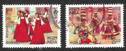 India 2017 Joint Issue With Russia, Traditional Dance, Art,Culture, 2v Used (**) Inde Indien - Gebraucht