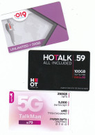 Israël, 3 Prepaid Cards, Including Unlimited + 50GB, O19 Mobile (Telzar) - Israel