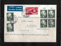 1947 LUFTPOSTBRIEF ► Brief Von Basel Nach Nantes Mit Mischfrankatur   ►SBK-279, 6xJ121◄ - Autres & Non Classés