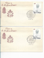 ARGENTINA 1987 VISIT OF JOHN PAUL II TO BUENOS AIRES SET OF 2 COVERS DIFF POSTMARKS RELIGION COVER - FDC