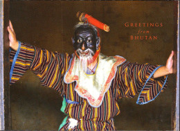 BHUTAN Traditional Jester (achara) With Phallus  On His Head Azha Keza Picture Postcard BHOUTAN - Bhoutan