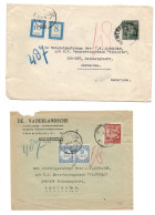 2 Pcs  763 + 768  Antwerpen 1948/1949 Naar Amsterdam En Met Strafportzegels Voorzien Voorzijde/devant De Lettre / Front - 1948 Esportazione