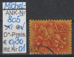 1953 - PORTUGAL - FM/DM "Ritter Zu Pferd" 20 E Rotbraun Auf Gelb - O Gestempelt - S.Scan  (port 805o 01-03) - Used Stamps