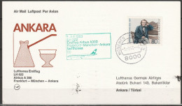 BRD Flugpost /Erstflug Airbus A300  LH 322 München - Ankara 1.7.1983 Ankunftstempel 1.7.83 (FP 280 ) - Premiers Vols