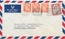 New Zealand Cover Sent Air Mail To Denmark 9-7-1958 - Luftpost