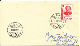 Iceland Cover Grimsey 17-8-1973 Special Postmark - Cartas & Documentos