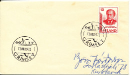 Iceland Cover Grimsey 17-8-1973 Special Postmark - Brieven En Documenten