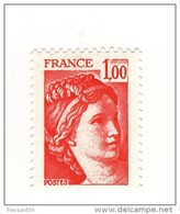 Sabine 1fr Rouge YT 1972 Avec Variété Gomme Ultra Brillante "miroir" . Pas Coté Mais Superbe Et Pas Courant . - Ungebraucht